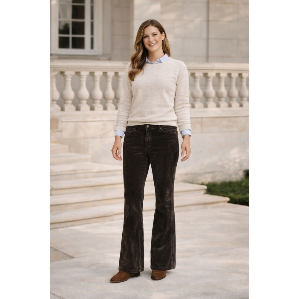 ANTHROPOLOGIE PILCRO New Brown Bootcut Flare Jeans 27 Stretch Velvet Women's
